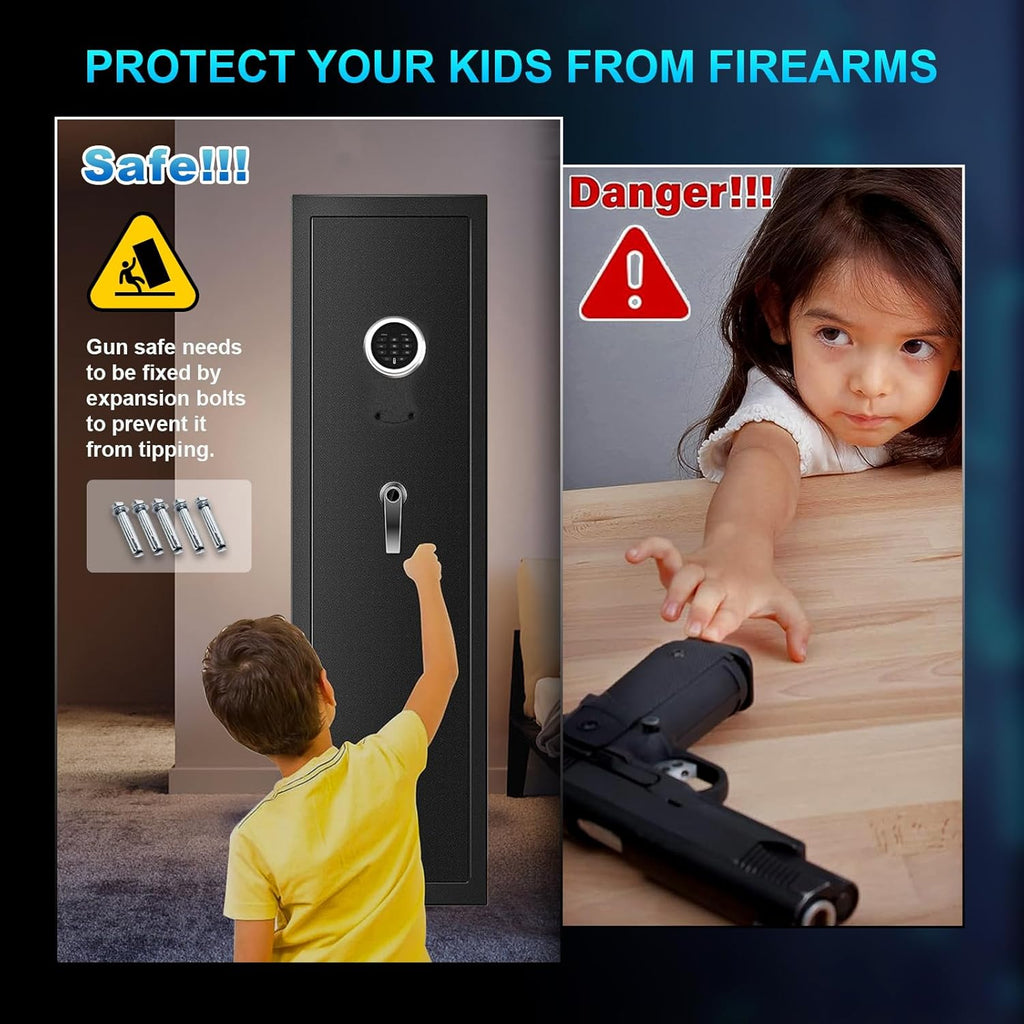 4-5 Rifle Gun Safe with Digital Keypad and LED Light F7906