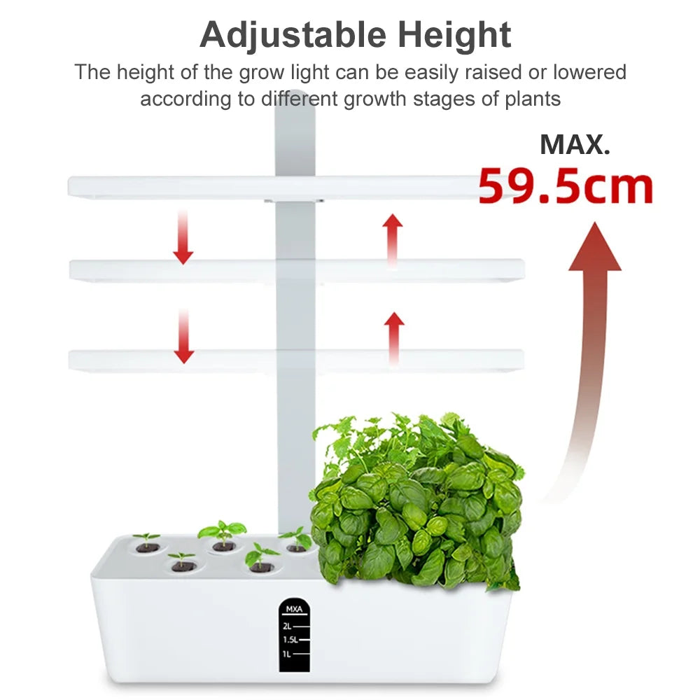9 Pods Hydroponic Growing System with Adjustable Grow Lights M484826