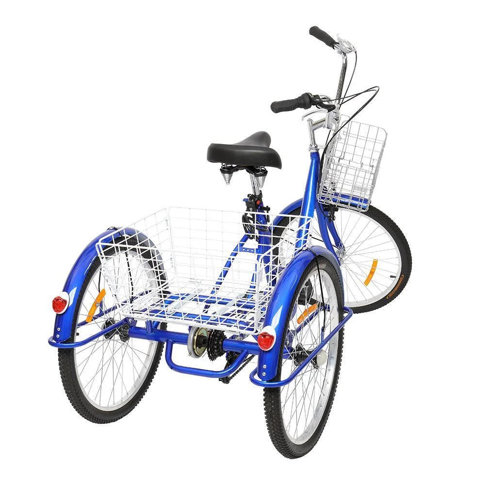 Blue 7 Speed Adult Tricycle with Basket R3688
