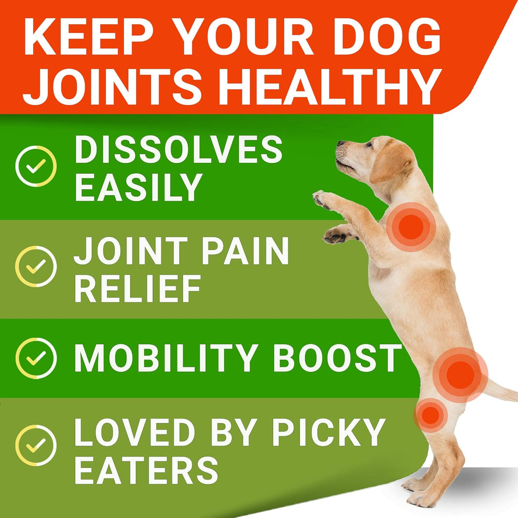 Glucosamine Tablets for Dogs - Joint Supplement w/Omega-3 Fish Oil - Chondroitin, MSM - 120 Ct H539