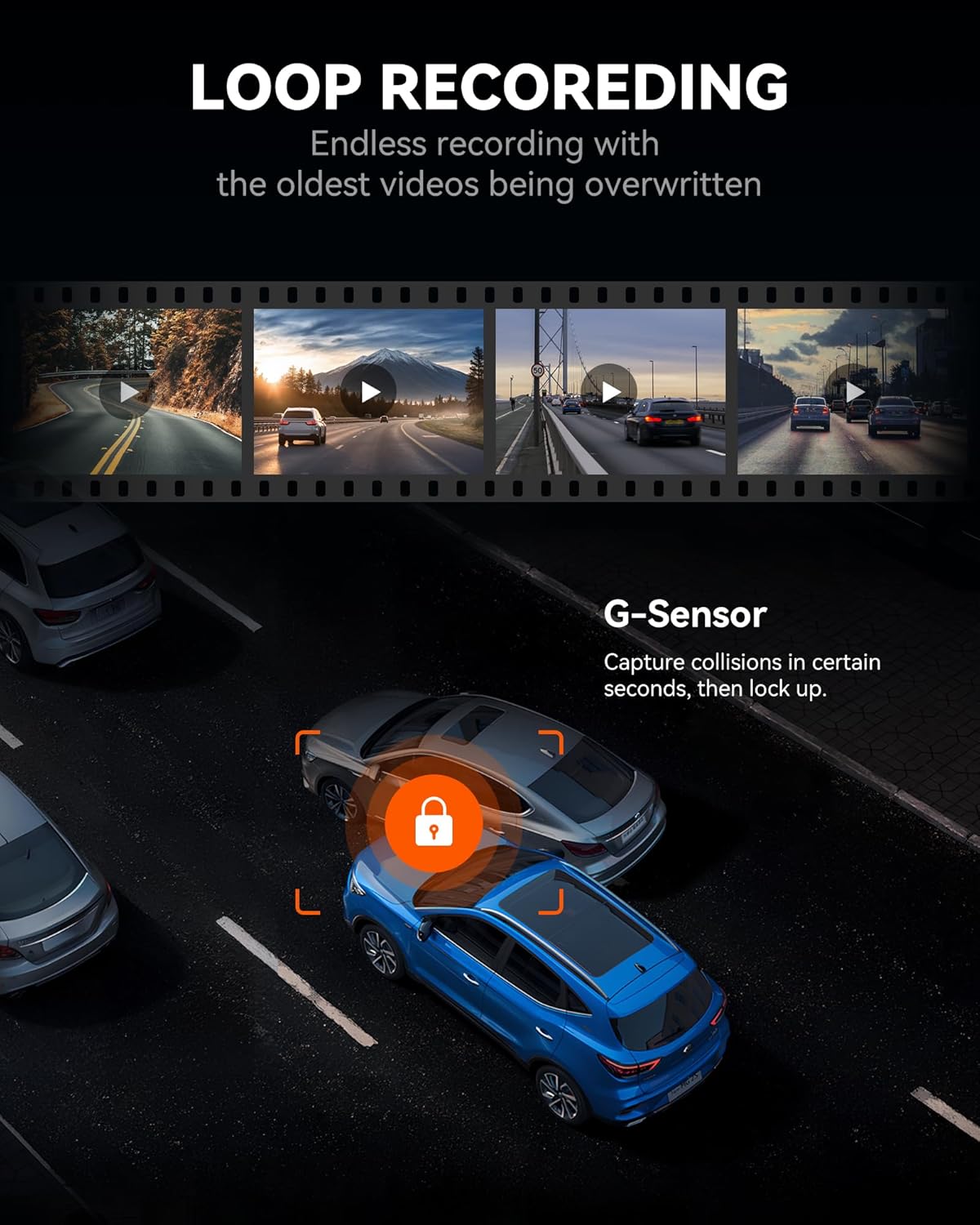12" 4K Mirror Dash Cam Backup Camera with Front and Rear View Dual Cameras O841338