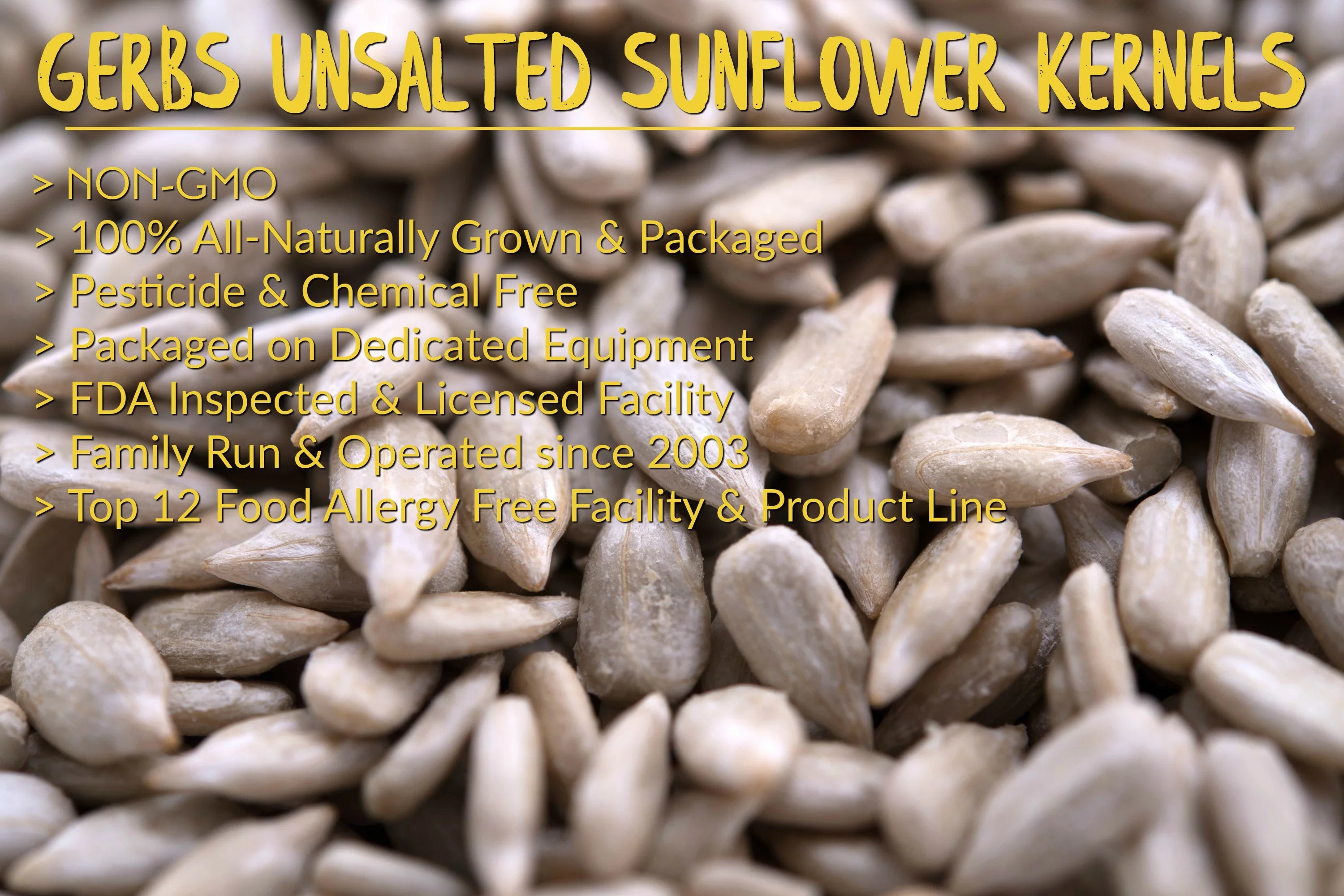 Unsalted Roasted Sunflower Seed Kernels 2 LBS J129