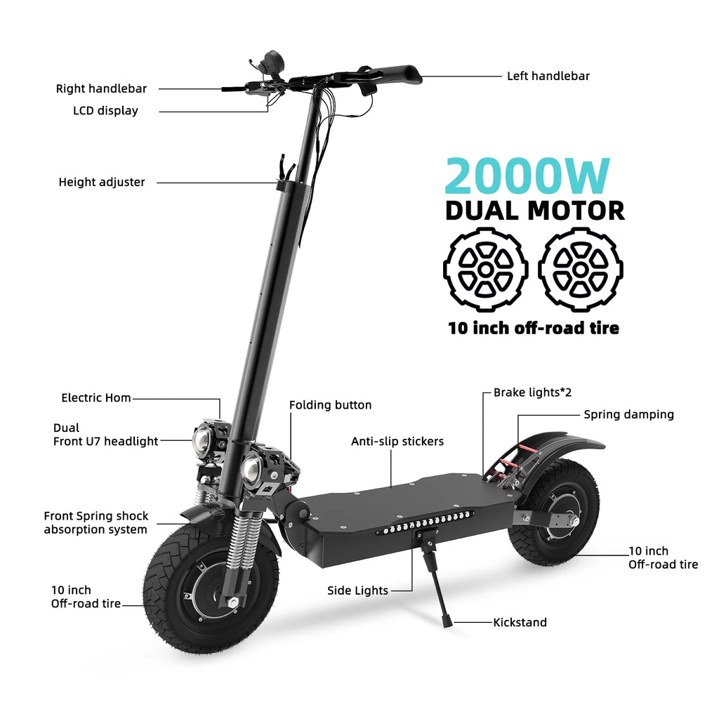 2600W 45 MPH 40 Miles Disc Brake Electric Scooter G806554