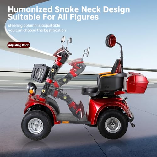 Red 1000W 4 Wheel Mobility Scooter with Adjustable Seat G619