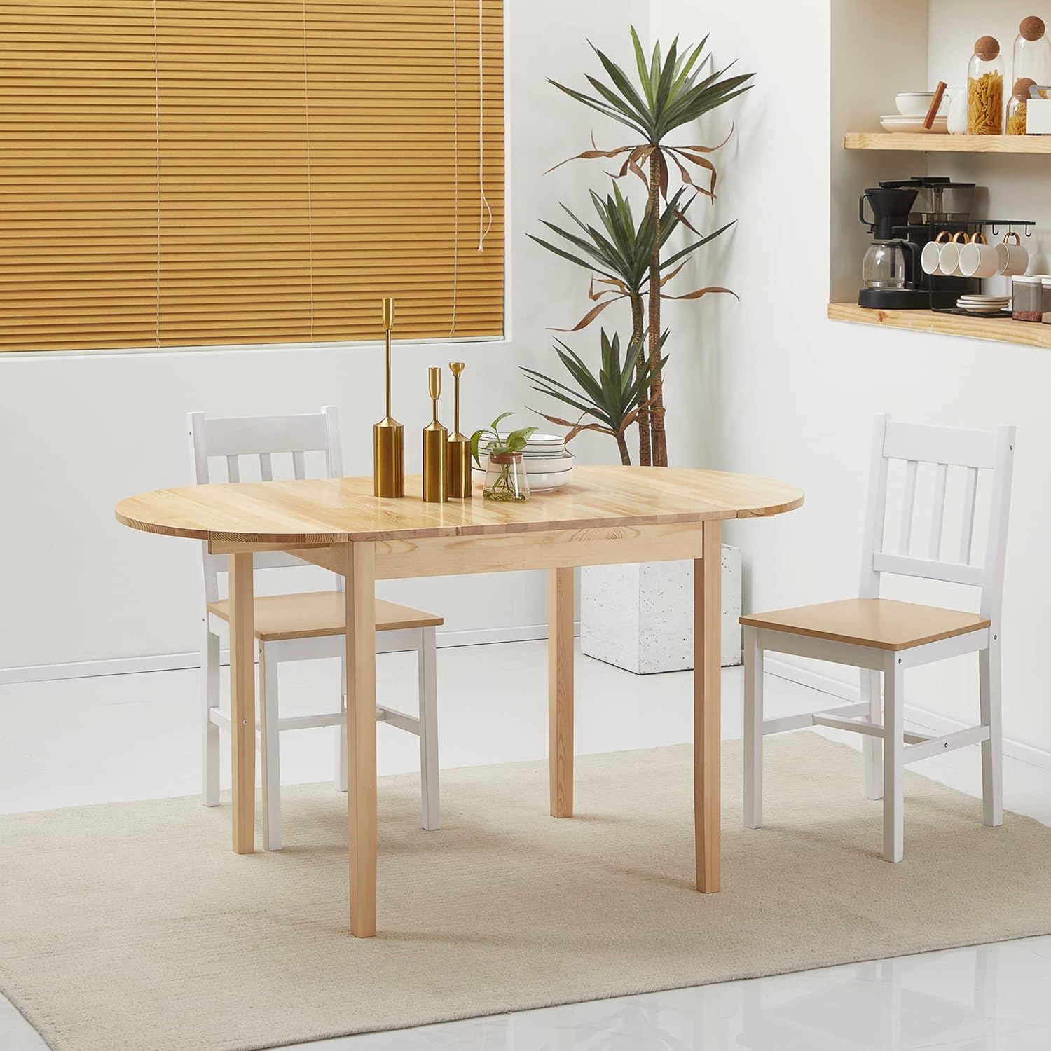 Solid Wood Drop Leaf Dining Table E236