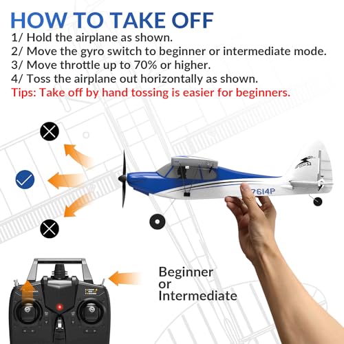 RC Plane Sport Cub 500 S2 RC Airplane RTF 4 CH Remote Control Airplane with Gyro Stabilization System U551