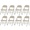 4 Pack White Folding Chairs with Padded Seats and Steel Frame V458656
