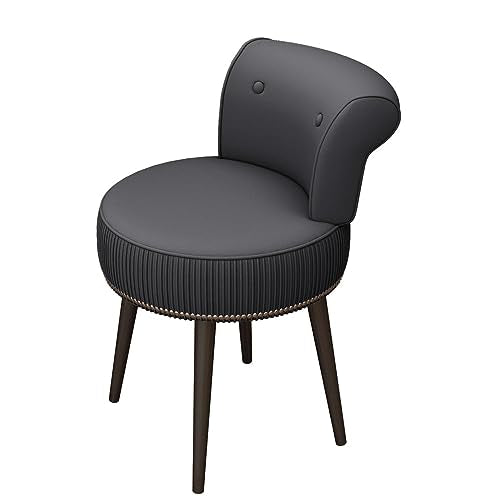 Grey Velvet Vanity Stool Chair with Back O119042