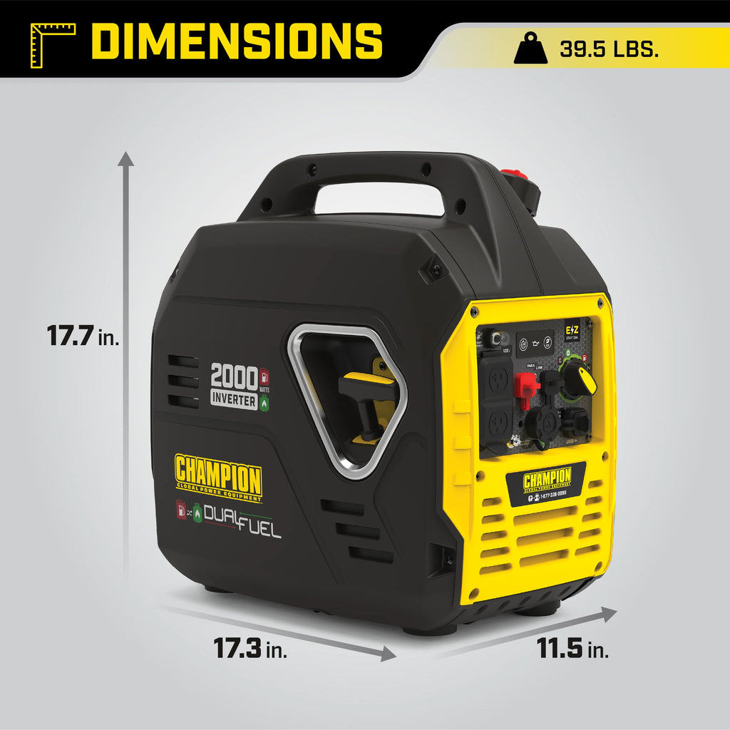 2000 Watt Dual Fuel Inverter Generator S26729