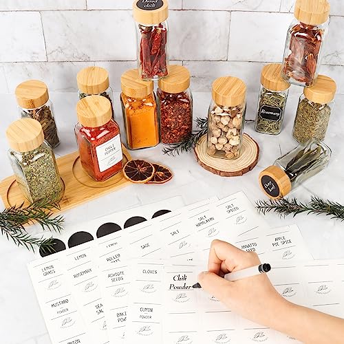 4 oz Glass Spice Jars with Bamboo Lids, 24 Pack G940