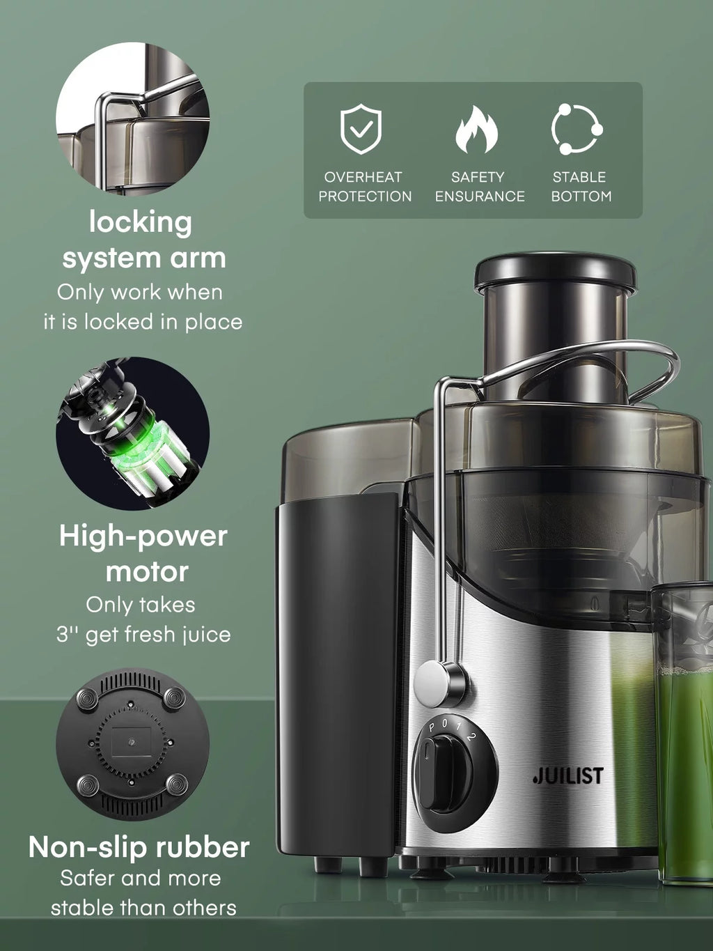 Black Juicer Machine with 3" Feed Chute L312