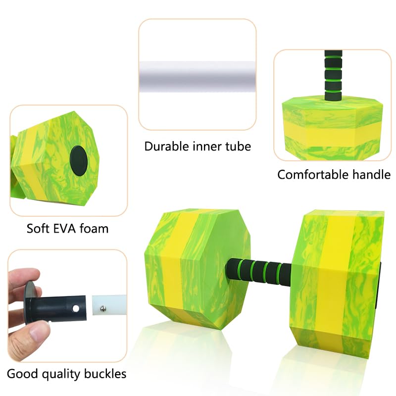 Aquatic Exercise Dumbbell Set of 2 High-Density EVA-Foam Water Weights H530481