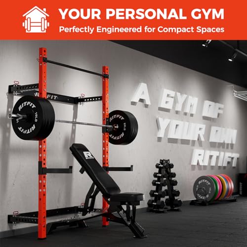 2.36'' x 2.36'' Wall Mounted Folding Squat Rack M237