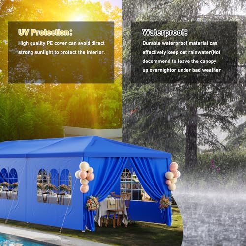 Black 10x30 Heavy Duty Party Tent with 8 Removable Sidewalls U45253