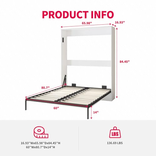 Dark Grey Murphy Bed with Wardrobe S394143