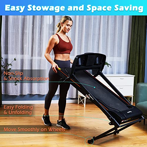 Electric Folding Incline Treadmill with Bluetooth Smart APP U11407