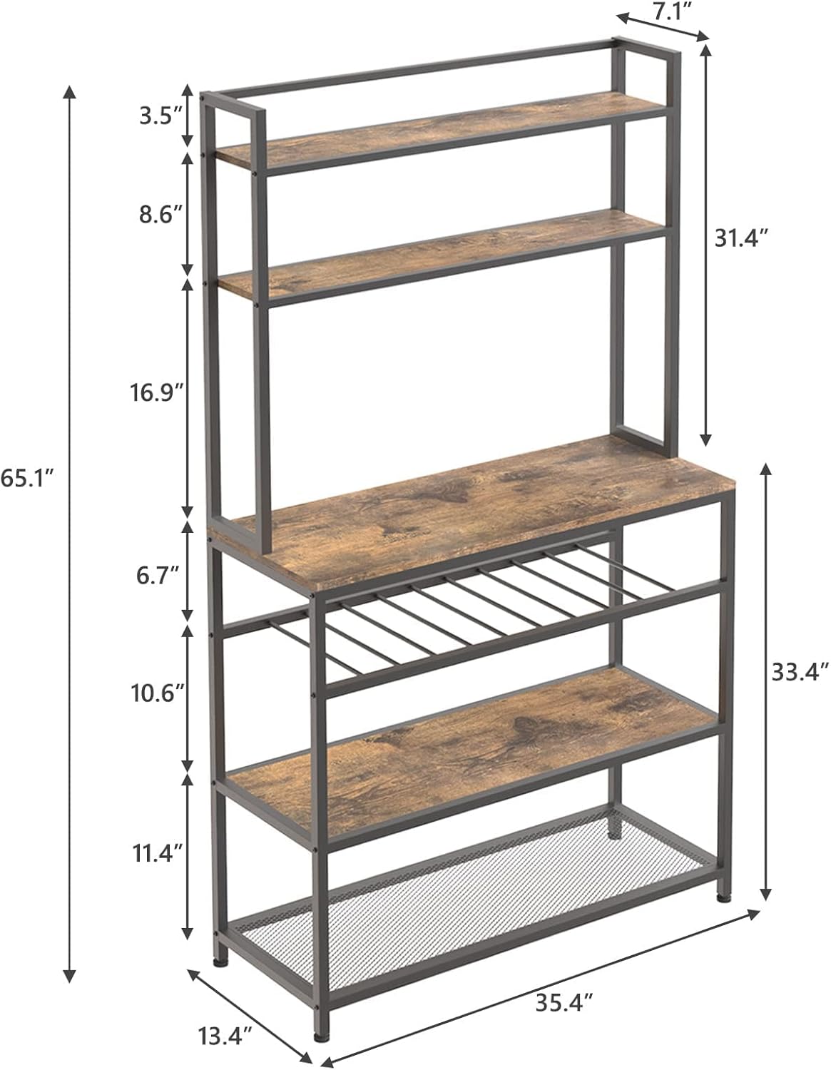 Industrial Kitchen Baker's Rack Microwave Oven Stand Kitchen Pantry Shelf Free Standing Utility Storage Cabinet Sideboard Y829