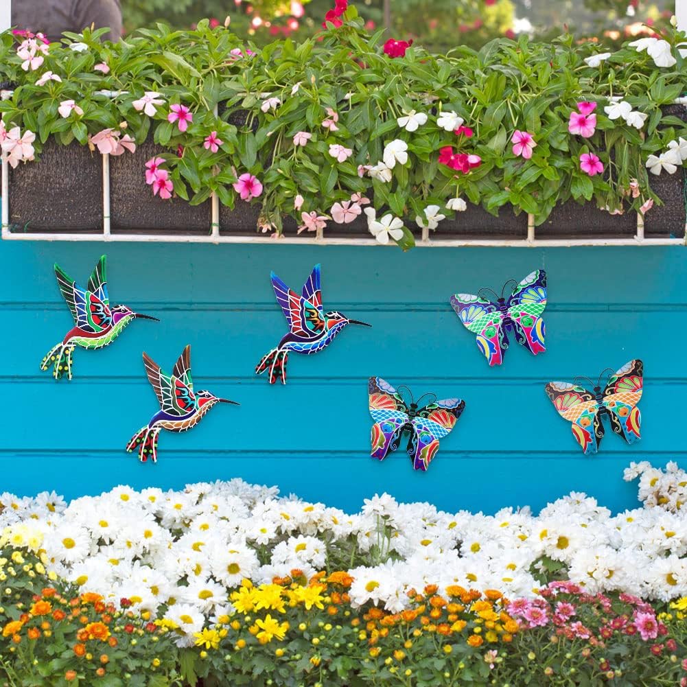 Metal Hummingbird and Butterfly Wall Decor L4774