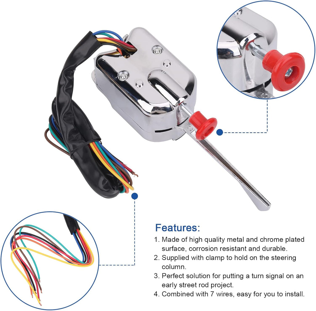 12V Universal Heavy Duty Turn Signal Switch S3839