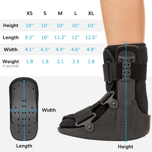 Short Walking Boot for Broken Toe Injuries, Sprained Ankles, Post-Op Support (XS) S64348