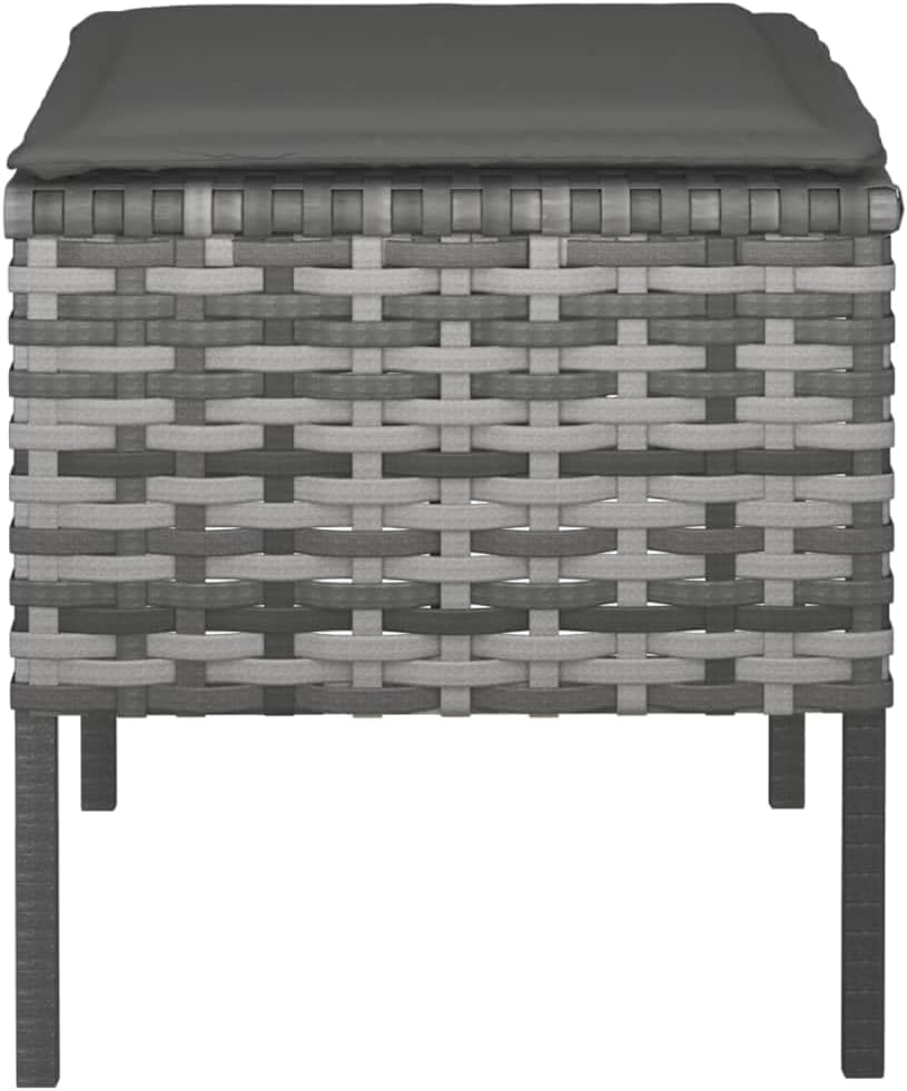 4 pcs Gray Poly Rattan Outdoor Sectional Patio Furniture Set with Cushions Y543162