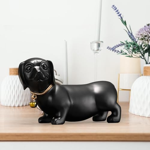 Black Dachshund Dog Figurine Statue Q923791