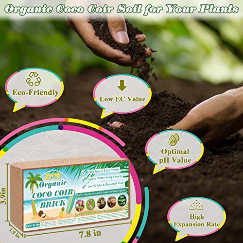 6PCS Organic Coconut Coir Bricks Potting Soil O825959