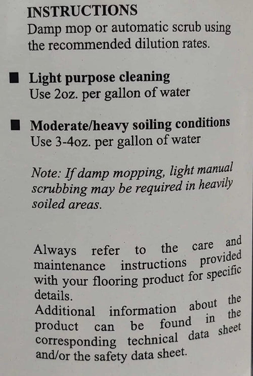 1 Gallon Neutral Cleaner Concentrated For Vinyl Floors H568283