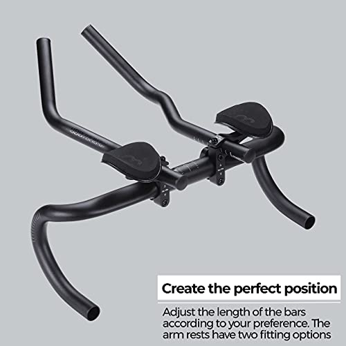 Black 26/31.8 mm Aluminium Two-Piece Tri Bars Bike Handlebar Q133751