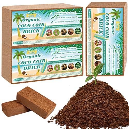 6PCS Organic Coconut Coir Bricks Potting Soil O825959