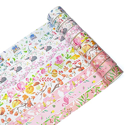 60 Rolls Washi Tape Set, Decorative Adhesive Masking Tape, Each Roll 5.4yd Total 328yd M1396