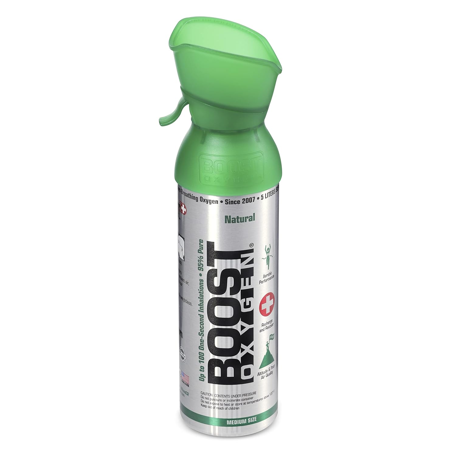 5 Liter Natural Pure Canned Supplemental Oxygen Bottle with Built in Mouthpiece (5 Pack) O2395