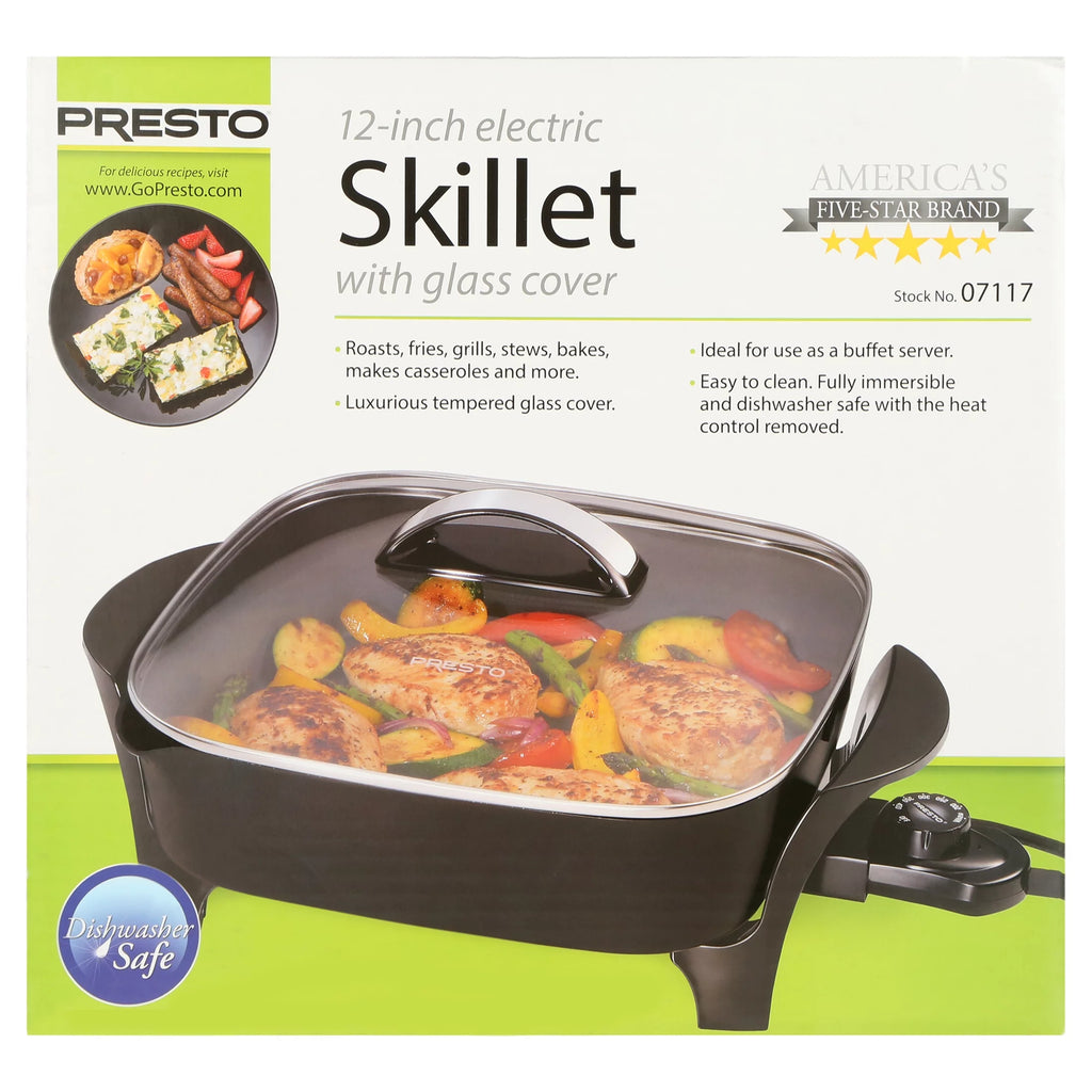 12" Electric Skillet with Glass Cover B34251