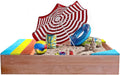 Large Wooden Sandbox with Seat Boards J65993