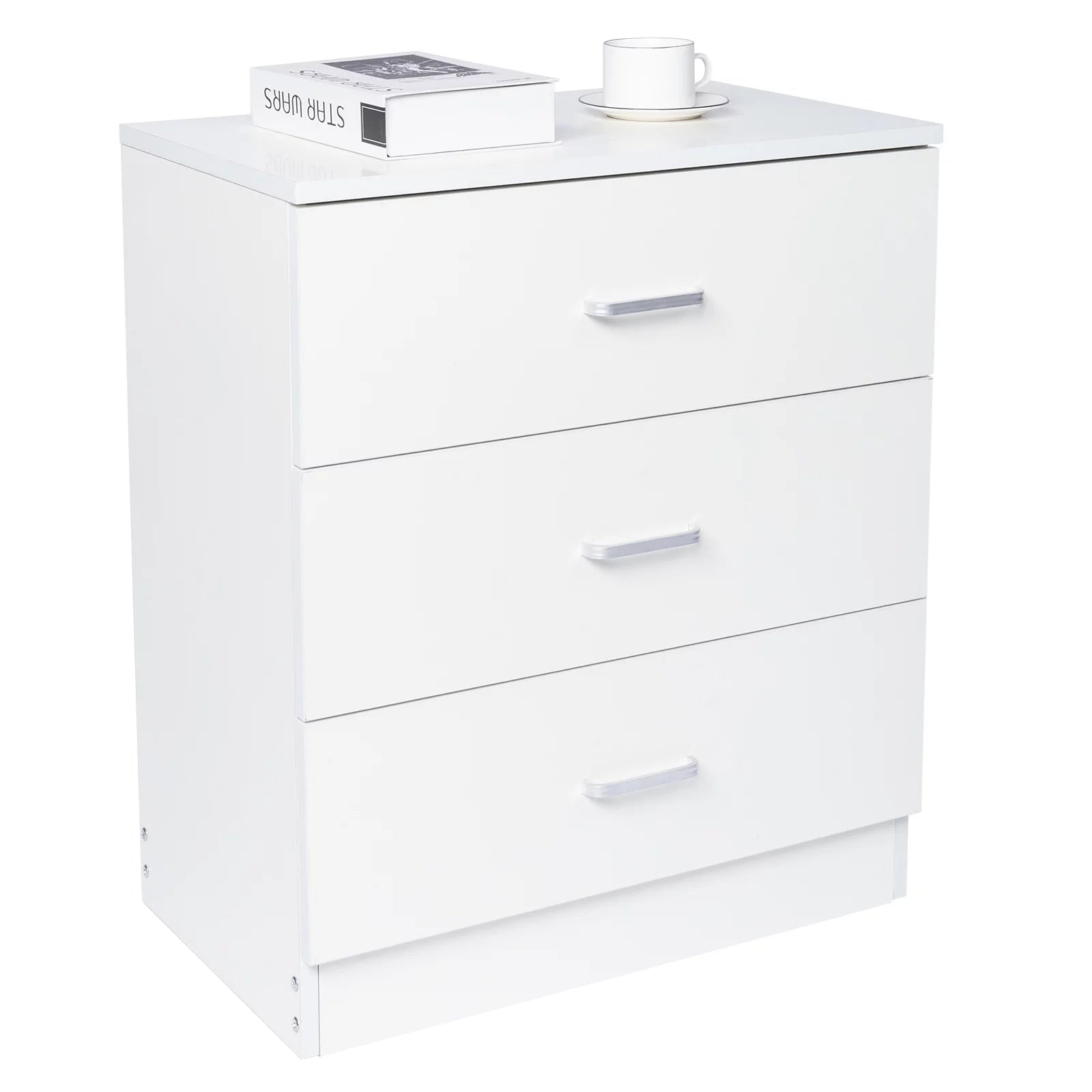 White 3-Drawer Wooden Dresser M65035