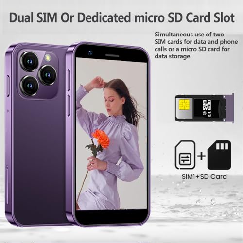 Mini Smartphone 3.0 Inch Android Kids Cell Phones Dual Sim Card 3G Small Smartphone (Blue,2GB+16GB) H9302