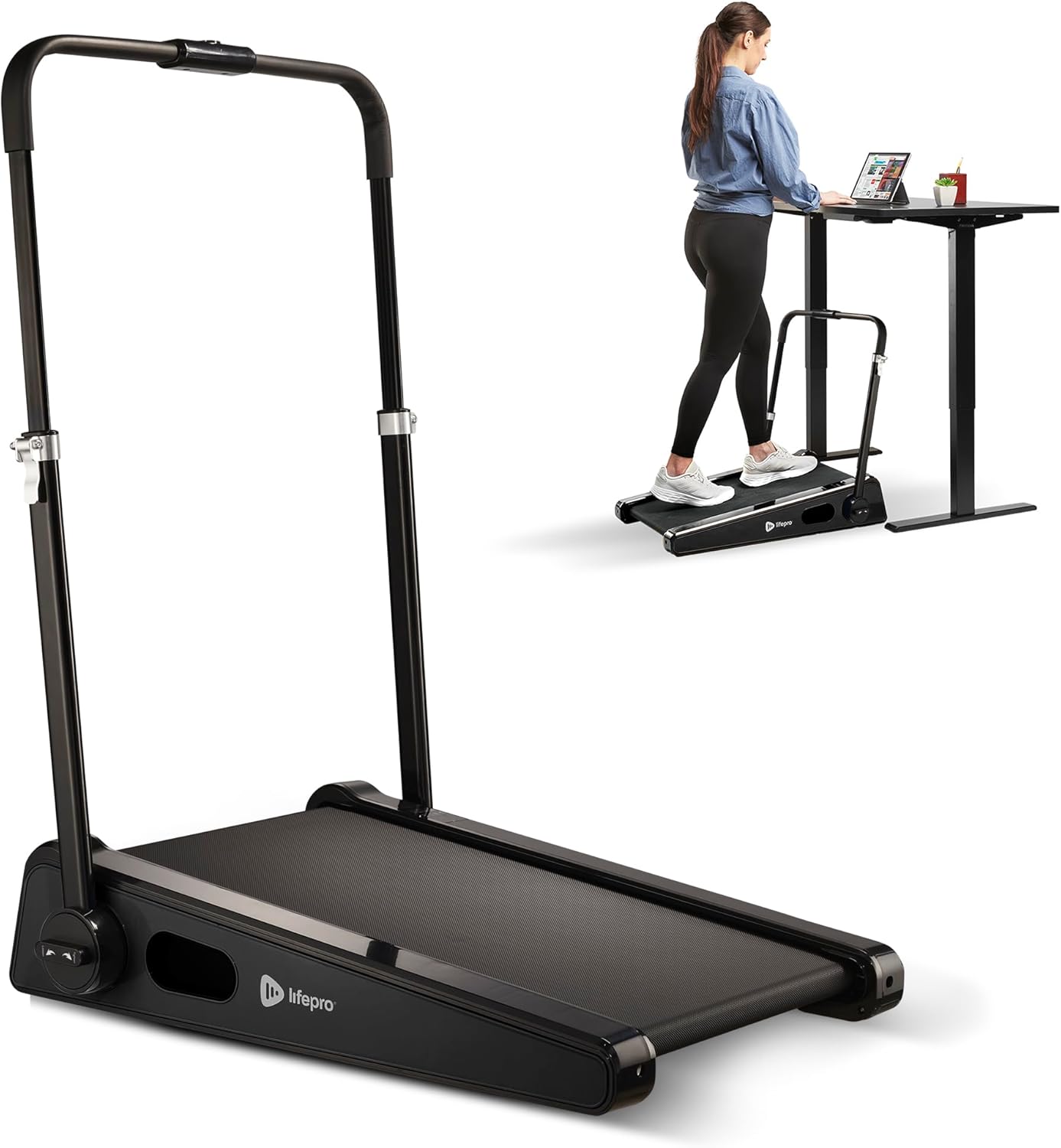 Smallest Portable Mini Walking Pad with Adjustable Handlebar, Max Speed 3 MPH, 30 inch Mini Walking Treadmill, 220 Lbs Max Weight J450330