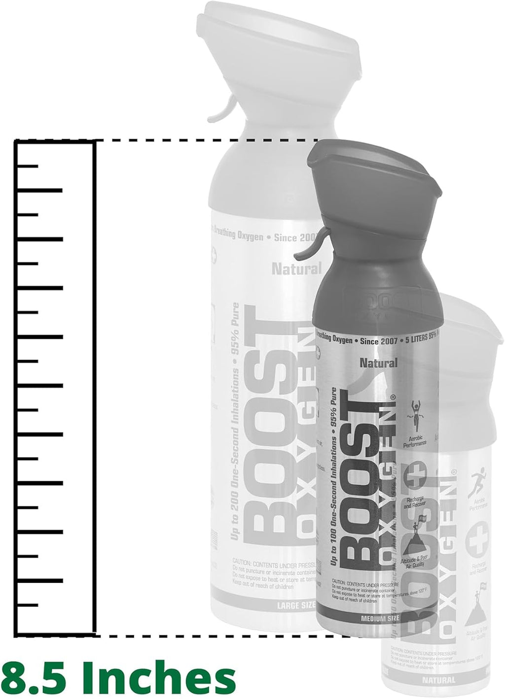 10 Liter All Natural Flavored (4 Pack) and 5 Liter Eucalyptus Flavored (1 Pack) Supplemental Canned Oxygen Bottle with Mouthpiece C812