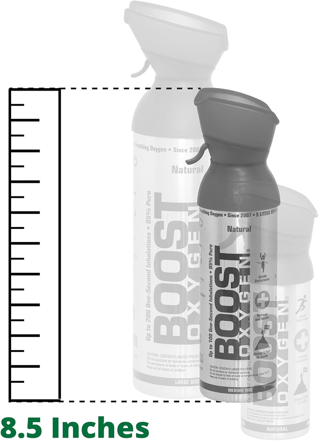 10 Liter All Natural Flavored (4 Pack) and 5 Liter Eucalyptus Flavored (1 Pack) Supplemental Canned Oxygen Bottle with Mouthpiece C812