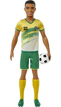 Ken Fashion Doll with Short Cropped Hair, Uniform, Tall Socks, Cleats & Ball D14055