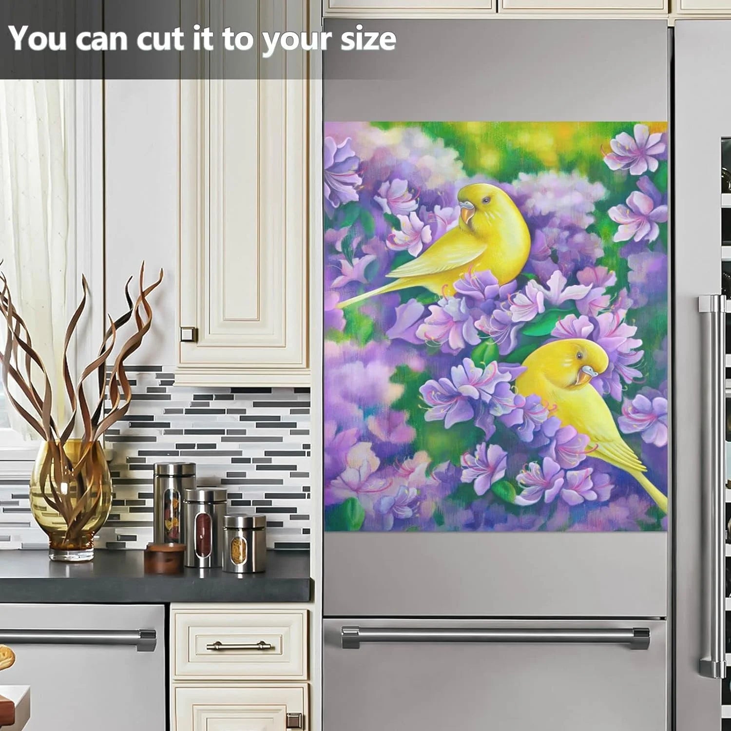 Yellow Parrots Magnetic Dishwasher Sticker 23x26in I949