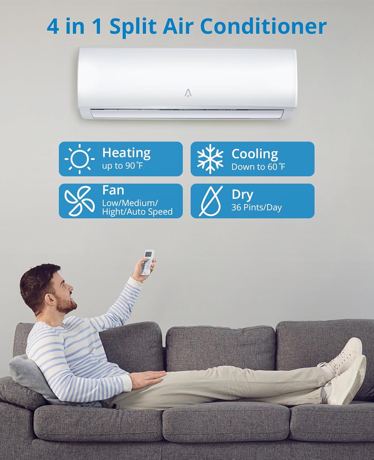 12,000 BTU Mini Split AC with Heat Pump V749