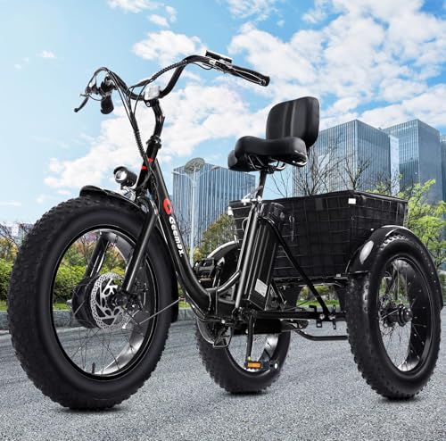 Black 20" x 4.0 Fat Tire Electric Tricycle O671