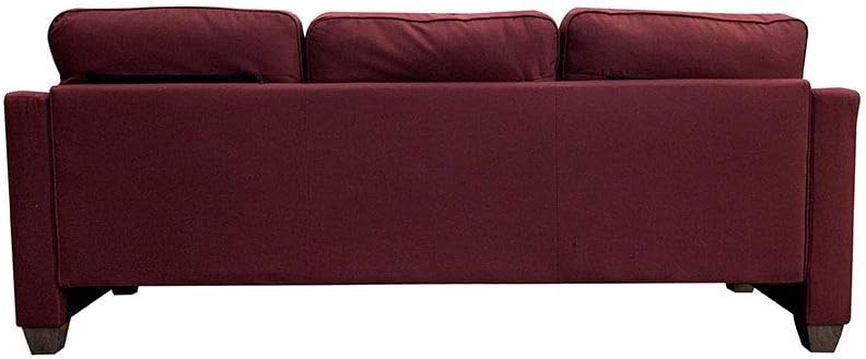 Red Linen Sectional Sofa with 2 Pillows Q82007
