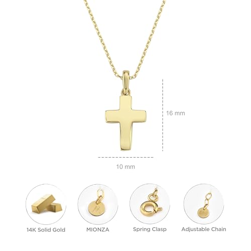14K Solid Gold Cross Necklace R921