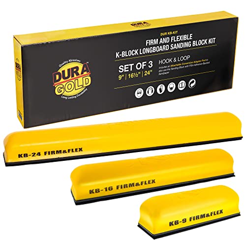 Firm & Flex Hand Sanding Block Kit, 9", 16" and 24" with Hook & Loop Backing V683191