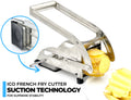 Stainless Steel French Fry Cutter with 1/2 and 1/3-Inch Blades F7095