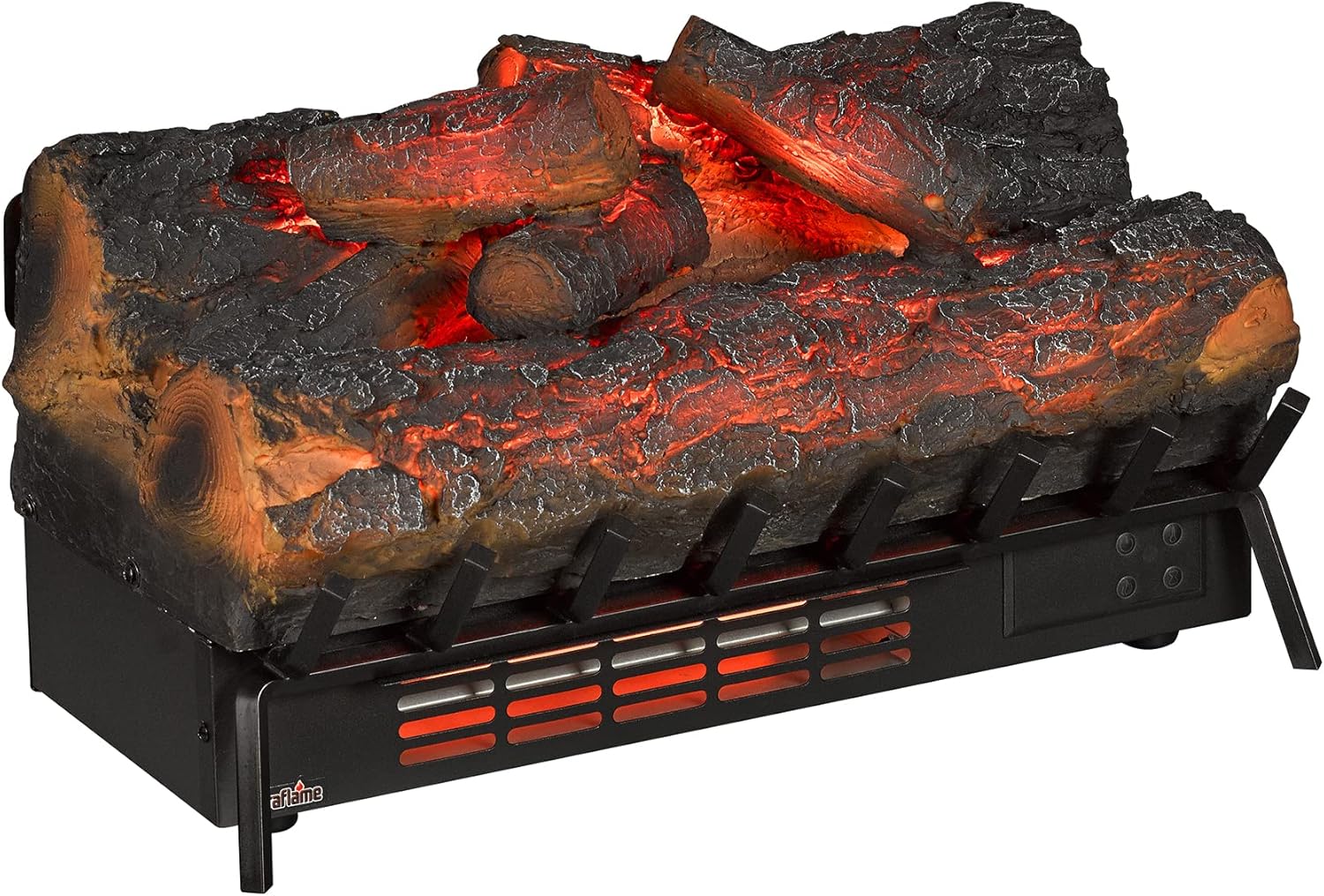 Rustic Pine Electric Log Set Heater with Remote Control X26935
