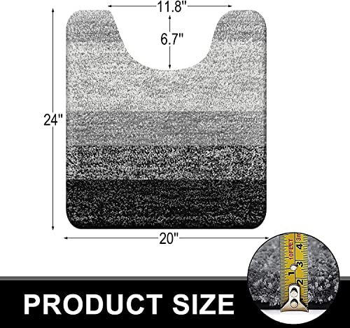 Grey U-Shaped Microfiber Toilet Bath Mat S3686