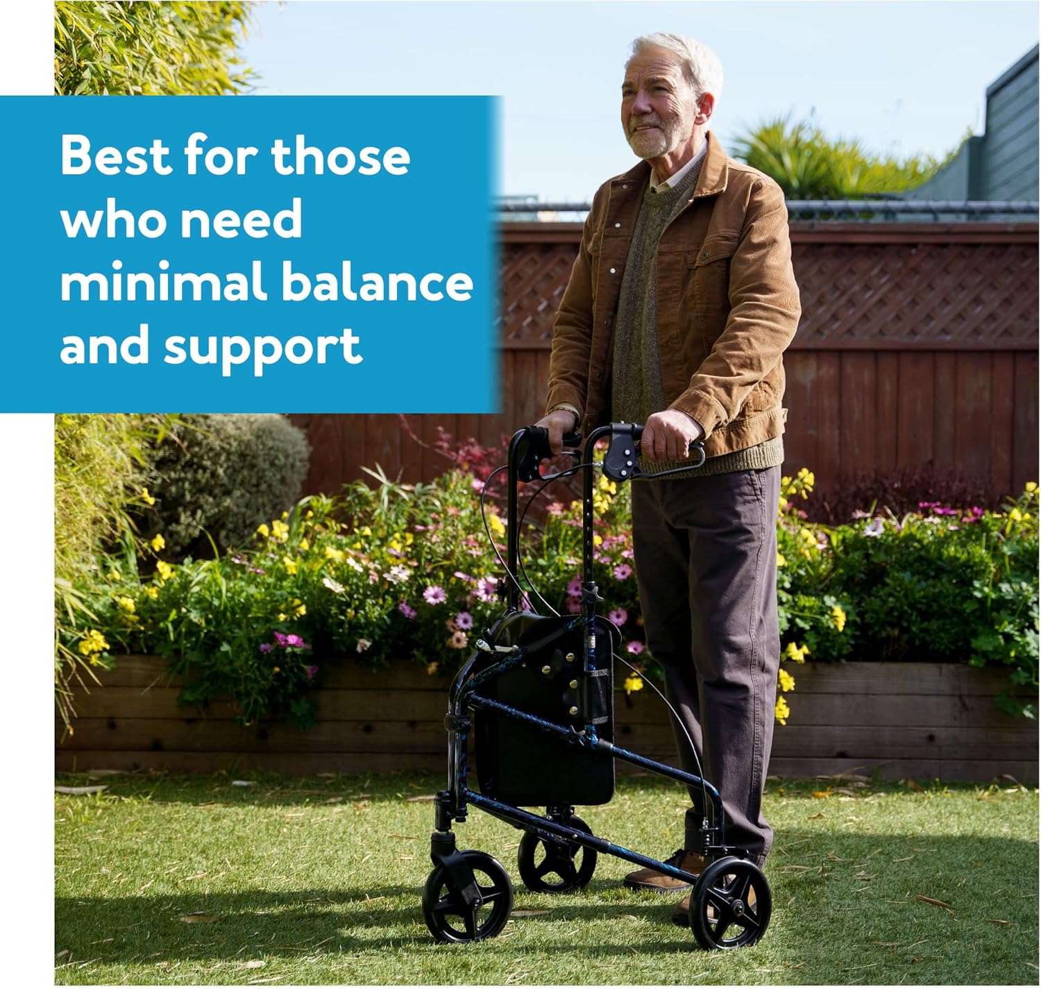 3 Wheel Foldable Walker with Height Adjustable Handles D32877